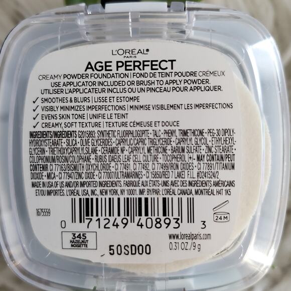 L'Oreal Age Perfect Creamy Powder Foundation Bundle Hazelnut 345 - Picture 5 of 6